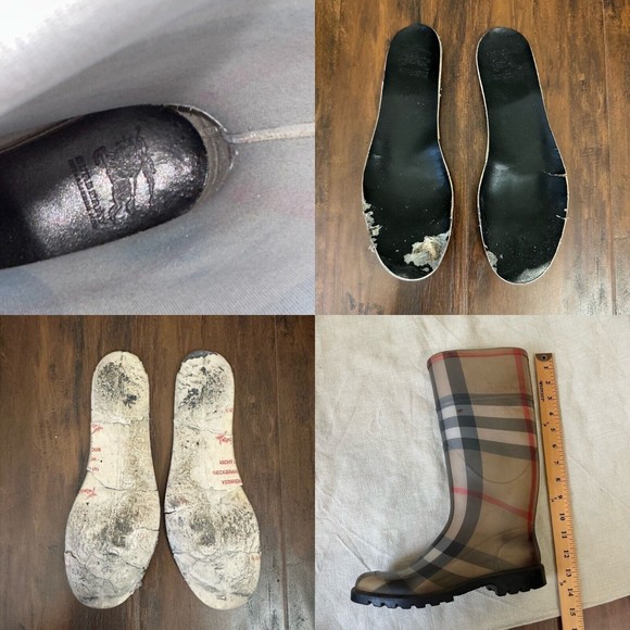 AUTHENTIC BURBERRY LONDON Mid-Calf Rain Boots in Signature Plaid - Picture 9 of 11